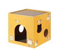 Cardboard Scratch Box - Square Refuge, Integrated Sleep, Cube - Fished Furniture for the Natural Sharpness of Claws, Peaceful Nap or Breastfeeding Play Sessions Adults