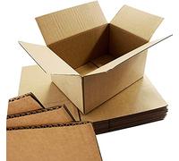 Cardboard Storage Boxes | Brown Single Wall |e-Flute | Shipping House Move | Flat Packed | 12" x 9" x 9" (30.5cm x 22.9cm x 22.9cm) | (100 Boxes)