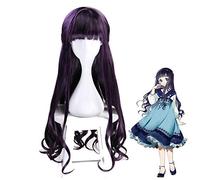 Cardcaptor Sakura Daidouji Tomoyo Long Curly Wig Cosplay Costume Card Captor Women Heat Resistant Synthetic Hair Party Wigs MZ-1234