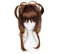 Cardcaptor Sakura Kinomoto Sakura Cosplay Wig Heat Resistant Synthetic Hair Wig + Wig Cap