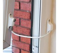 Cardea Pro Sleek Child Safety Cable Key Lockable Window Opening Restrictor Lock uPVC Suitable - Ideal for Safetyproofing Children and Pets - White (2 Pack)