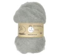 Carded Batt #11 Silver Grey - 100g Wool for Needle & Wet Felting, Core & Finish - The Felt Box