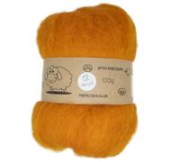 Carded Batt #12 Marigold Orange - 100g Wool for Needle & Wet Felting, Core & Finish - The Felt Box