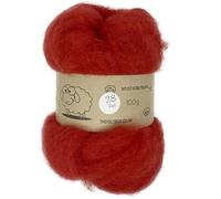 Carded Batt #28 Red - 100g Wool for Needle & Wet Felting, Core & Finish - The Felt Box