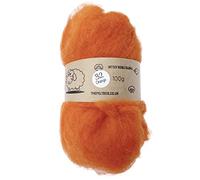 Carded Batt #32 Orange - 100g Wool for Needle & Wet Felting, Core & Finish - The Felt Box