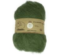 Carded Batt #80 Fern Green - 100g Wool for Needle & Wet Felting, Core & Finish - The Felt Box