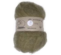 Carded Batt #81 Camo Green - 100g Wool for Needle & Wet Felting, Core & Finish - The Felt Box