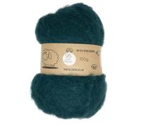 Carded Batt #95 Dark Peacock Blue - 100g Wool for Needle & Wet Felting, Core & Finish - The Felt Box