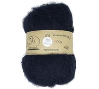 Carded Wool Batt - Midnight Blue #85 - 100g (3.5oz) for Needle & Wet Felting - The Felt Box