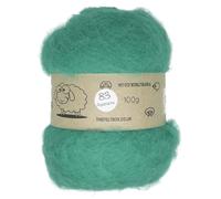 Carded Wool For Felting, Needle Felting Wool, Wool Batt, Craft Wool, Single Shade (Group C), 100 grams 3.5 Oz (Aquamarine (83))