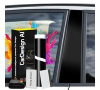 CarDesign AI Paint Protection Film for Door Trims suitable for Audi A3 8P/8PA 2003-2013 & S3/RS3 (3-Door, Coupé): Wrapping Kit for Window B- C-Pillar Moulding left/right front/rear (Black High Gloss)