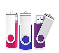 Cardfuss 3-Pack 32GB USB 2.0 Flash Drives - Swivel Thumb Drives with LED Indicator & Free Lanyards | High-Speed Memory Stick for Windows, Mac, PC | Portable Storage for Files, Photos, Videos