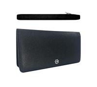 CardGear Caitlin Women RFID Blocking Long Bifold Executive Wallet with 12 Slots, 2 Key Pocket, Cash pockets, and 2 ID windows, and 2 privacy windows, Come with Premium Gift Box, Jet Black, Long Bifold