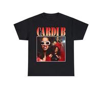 Cardi B Concert Bootleg Style T Shirt Hip Hop Graphic Unisex Heavy Cotton Tee Black