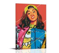 Cardi B Pop Art Poster; Room Aesthetics, Canvas Oil Painting, Album/movie Poster Hanging Picture