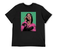 Cardi B Pop Art T Shirt Vintage for Unisex Geek Unique Design Cardi B T-Shirt Graphic Camiseta Men Cotton Tshirt Hip Hop Tees 3XL Black