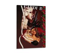 Cardi B Print Album Cover Signed Limited , Music Album Cover ,Pop Hip Hop Rap Singer Star Music Poster Aesthetic Canvas Wall Art for Girl And Boy Teens Dorm Decor 16x24inch(40x60cm) Frame-style