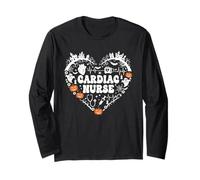 Cardiac Nurse Heart Pumpkin Ghost Halloween Kids Mens Womens Long Sleeve T-Shirt
