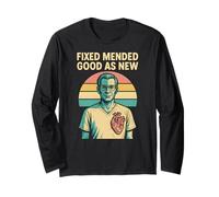 Cardiac Surgery Fixed Mended Retro Mens Get Well Long Sleeve T-Shirt