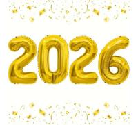 Cardideng 32 Inch 2026 Gold Foil Number Balloons for 2026 New Year Eve Festival Party Supplies Graduation Decorations Gold