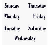 Cardie Studios Days of The Week Vinyl Sticker Waterproof Decal Laptop Wall Window Bumper Sticker 5 inch, CSTUDIOS-CTSTICKERS-1680