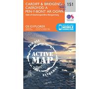 Explorer Active 151 Cardiff & Bridgend Map With Digital Version, Orange One Size