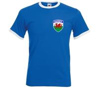 Cardiff City FC Football Club Retro Style Football Soccer T-Shirt Adult Unisex (UK, Alpha, S, Regular, Regular, Blue)