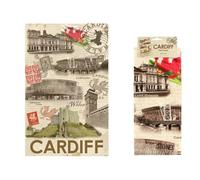 Cardiff Collage Tea Towel | Soft Premium Cotton Absorbent Lint Free Long Lasting Kitchen Cloth Dish Catering Bar Towels | Perfect for Gathering Tea Party