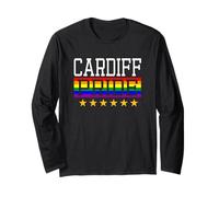 Cardiff Pride Wales Gay Lesbian Queer LGBT Rainbow Flag Long Sleeve T-Shirt