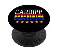 Cardiff Pride Wales Gay Lesbian Queer LGBT Rainbow Flag PopSockets Adhesive PopGrip