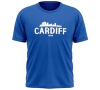 Cardiff Skyline Kids T Shirt Football City Supporters Fan Boy Girl Tee, 12-13 Years, Royal