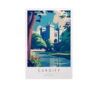 Cardiff Travel Poster Canvas Poster Wall Art Print Picture Paintings 08x12inch(20x30cm)