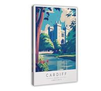 Cardiff Travel Poster Canvas Poster Wall Art Print Picture Paintings 12x18inch(30x45cm)
