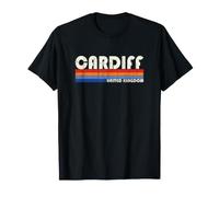 Cardiff United Kingdom Retro 70s 80s Style T-Shirt