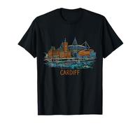 Cardiff Wales Travel Souvenir Historic City Landmark Gift T-Shirt