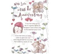Cardigan Cards 1st Anniversary Card, With Love on Our First Anniversary, Cute Sentimental Verse, Romantic Greeting Card