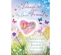 Cardigan Cards Birthday Card for Daughter - Pretty Floral Butterfly Design - Flitter Finish - Birthday Greeting Card for my Daughter - 'My Special Friend'