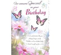 Cardigan Cards Birthday Card for Someone Special, Butterfly and Floral Design with Verse