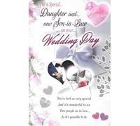 Cardigan Cards Wedding Day Card for Daughter and Son-in-Law, Luxury 3-Page Insert with Heartfelt Verse