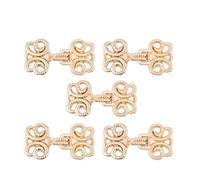 Cardigan Clips For Women 5 Pairs Vintage Swirl Buckle Cape Cloak Clasp Fasteners Button Sew On Hook And Eye Brooch Clip(Type B Gold)