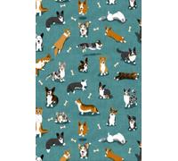 Cardigan Corgi Pattern on Teal Notebook: Wide Ruled, 6x9, 100 Pages | Best gift for dog lovers (Composition Notebooks)