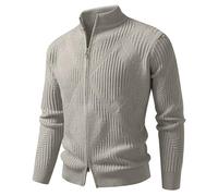 Cardigan for Men Leisure Cardigan Slim Fit Knitted Sweaters Elegant Traditional Suit Sweater with Zipper Warm Winter Transition Jacket, Army Green, M