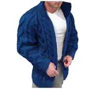 Cardigan for Men UK Chunky Knitted Thick Sweater TurtleneckButton Up Knitwear Fleece Thermal Sweaters Textured Ribbed Edge Cardigans Soft Cozy Outerwear Stylish Casual Overcoat