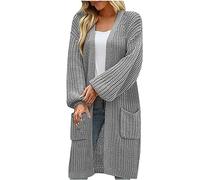 Cardigan for Women UK Sale Clearance Chunky Cable Jumper Knitted Coat Long Sleeve Kimono Cardigans Knit Jacket Knitwear Open Front Sweater Loose Plain Slouchy Knitwear Tops with Pockets Ladies