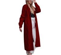 Cardigan for Women UK Sale Clearance Chunky Cable Knitted Sweater Long Sleeve Open Front Sweaters Coats Knit Jumper Long Jacket Cardigans Hooded Cardigans Knitwear Ribbed Cuffs Sweater Outerwear