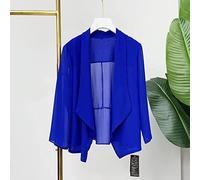 Cardigan For Women,Women'S Chiffon Bolero Cardigan Elegant Plain 3/4 Sleeve Shrug Jacket Open Front Summer Lightweight Sheer Cardigan Sexy V-Neck Dresses Cover-Up For Festival Party ,Royal Blue,Xxl