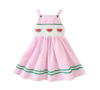 Cardigan Girls Toddler Girls Sleeveless Holiday Costume Cartoon Embroidery Plaid Dress Dance Princess Dresses Black Girl 146, pink, 2-3 Years