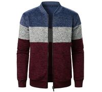 Cardigan Mens Sweaters Winter Jumpers Zip Up Hoodie Knitted V Neck Button Jumper Plain Coloured Cardigans for Men UK Fleece Jacket Quarter Navy 3XL