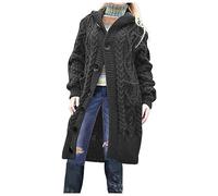 Cardigan Plus Size Cardigans Ladies Winter Jumpers Women's Cardigans Button Up Pocket Thickened Chunky Knitwear Long Sleeve Dough Twists Knitted Women's Cardigans Cropped Crochet Cardigans for Women
