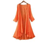 Cardigan Short Sleeve,Women'S Shrug 3/4 Sleves Bolero Chiffon Kimono Shawl Boho Floral Lace Jacket Long Flowy Summer Cardigan Open Front Casual Kaftans Sheer Swimsuit Cover-Up For Dresses,Orange,M